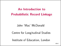 [thumbnail of An Introduction to Probabilistic Record Linkage]