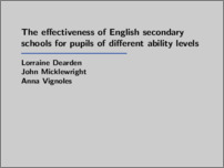 [thumbnail of The Effectiveness of English secondary schools for pupils of different ability levels]