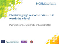 [thumbnail of Maintaining high response rates – is it worth the effort_Patrick Sturgis.pdf]